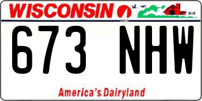 WI license plate 673NHW