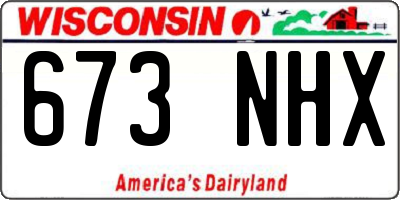 WI license plate 673NHX