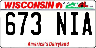 WI license plate 673NIA