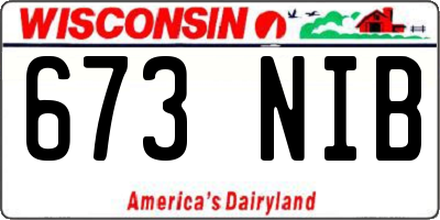 WI license plate 673NIB