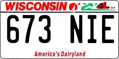 WI license plate 673NIE