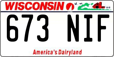 WI license plate 673NIF