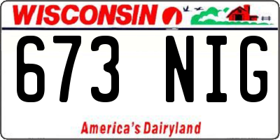 WI license plate 673NIG