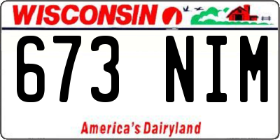 WI license plate 673NIM