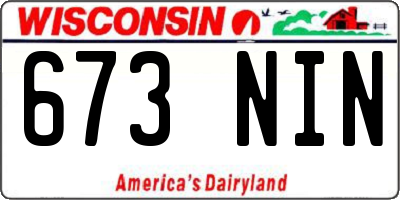 WI license plate 673NIN