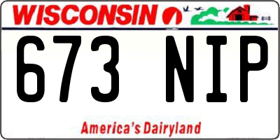 WI license plate 673NIP
