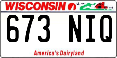 WI license plate 673NIQ