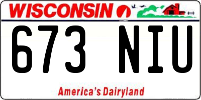 WI license plate 673NIU