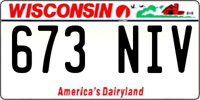 WI license plate 673NIV