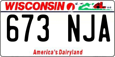 WI license plate 673NJA