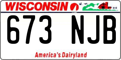 WI license plate 673NJB