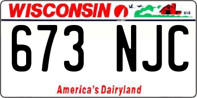 WI license plate 673NJC