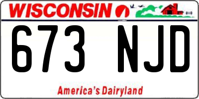 WI license plate 673NJD