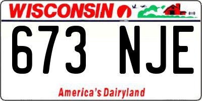 WI license plate 673NJE