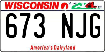 WI license plate 673NJG