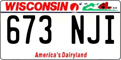 WI license plate 673NJI