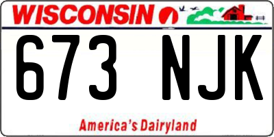 WI license plate 673NJK
