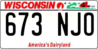 WI license plate 673NJO
