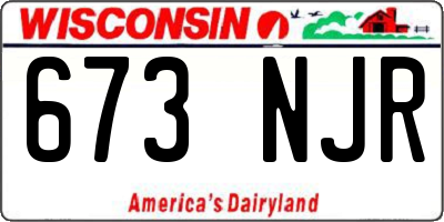 WI license plate 673NJR