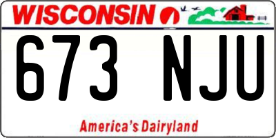 WI license plate 673NJU