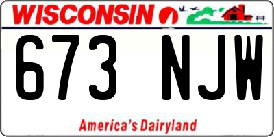 WI license plate 673NJW