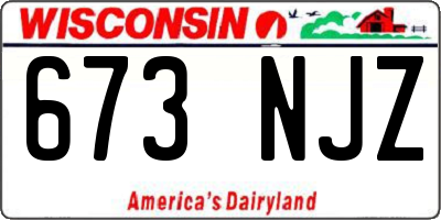 WI license plate 673NJZ