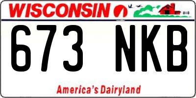 WI license plate 673NKB