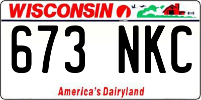 WI license plate 673NKC