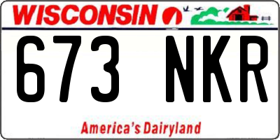 WI license plate 673NKR