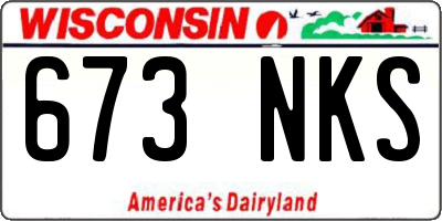 WI license plate 673NKS