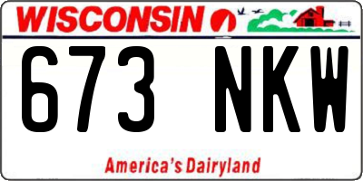WI license plate 673NKW