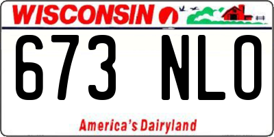 WI license plate 673NLO