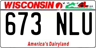 WI license plate 673NLU