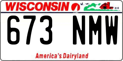 WI license plate 673NMW