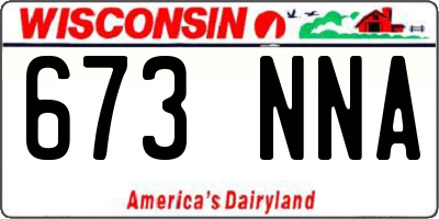 WI license plate 673NNA