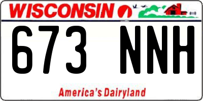 WI license plate 673NNH