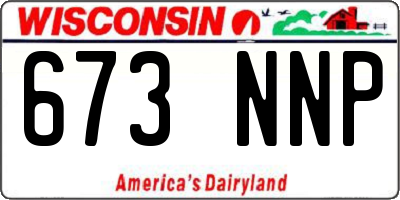 WI license plate 673NNP
