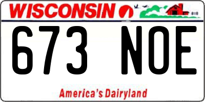 WI license plate 673NOE