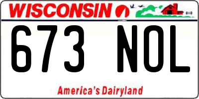 WI license plate 673NOL