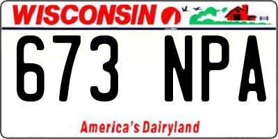 WI license plate 673NPA