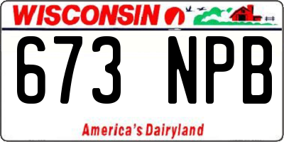 WI license plate 673NPB