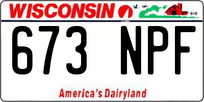 WI license plate 673NPF