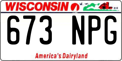WI license plate 673NPG