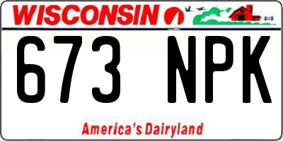 WI license plate 673NPK