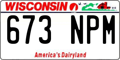 WI license plate 673NPM