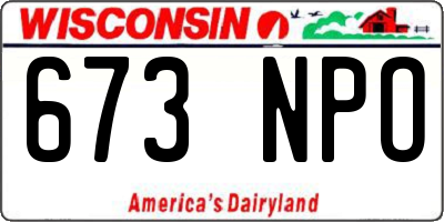 WI license plate 673NPO