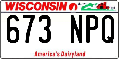 WI license plate 673NPQ