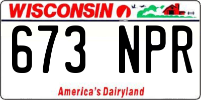 WI license plate 673NPR