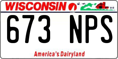 WI license plate 673NPS