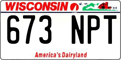 WI license plate 673NPT